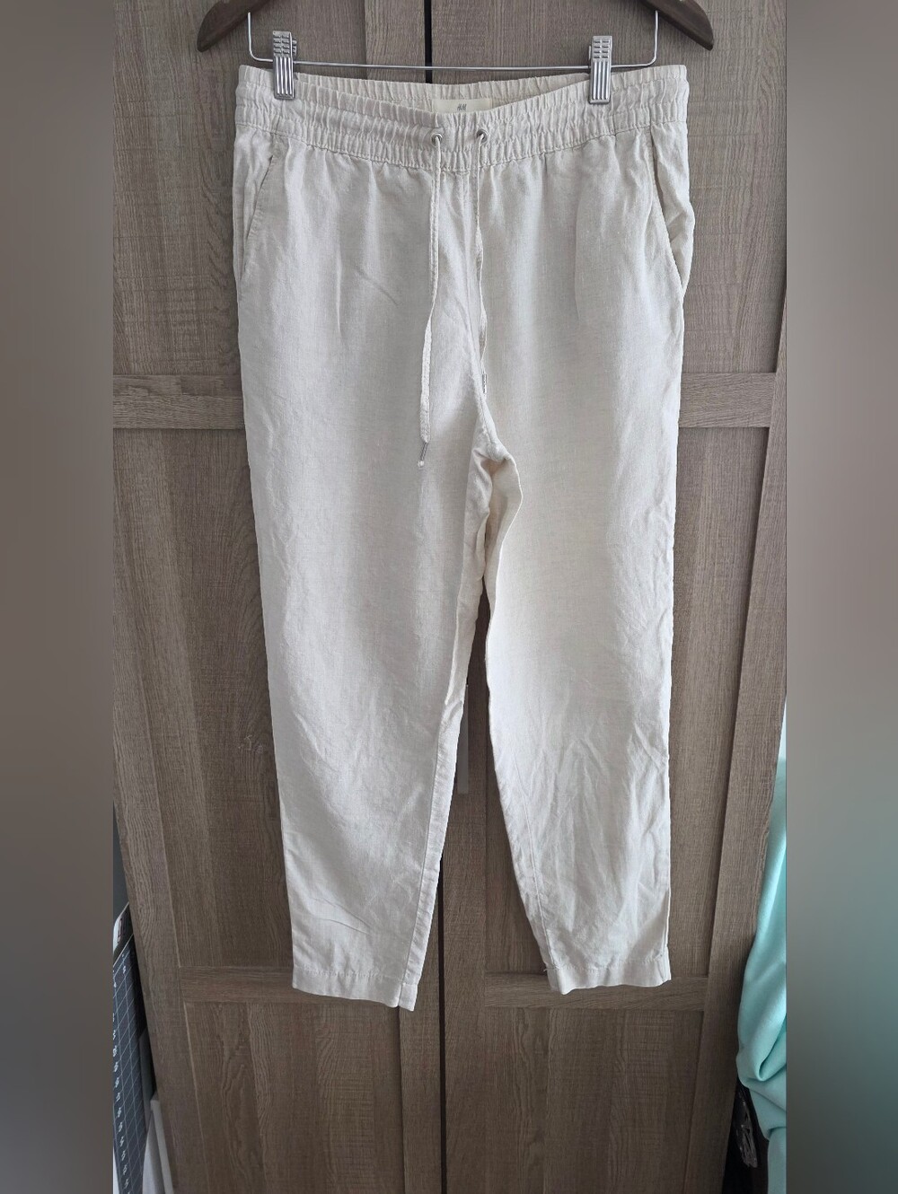 100% Linen Relaxed Drawstring Pants - Picture 2 of 6